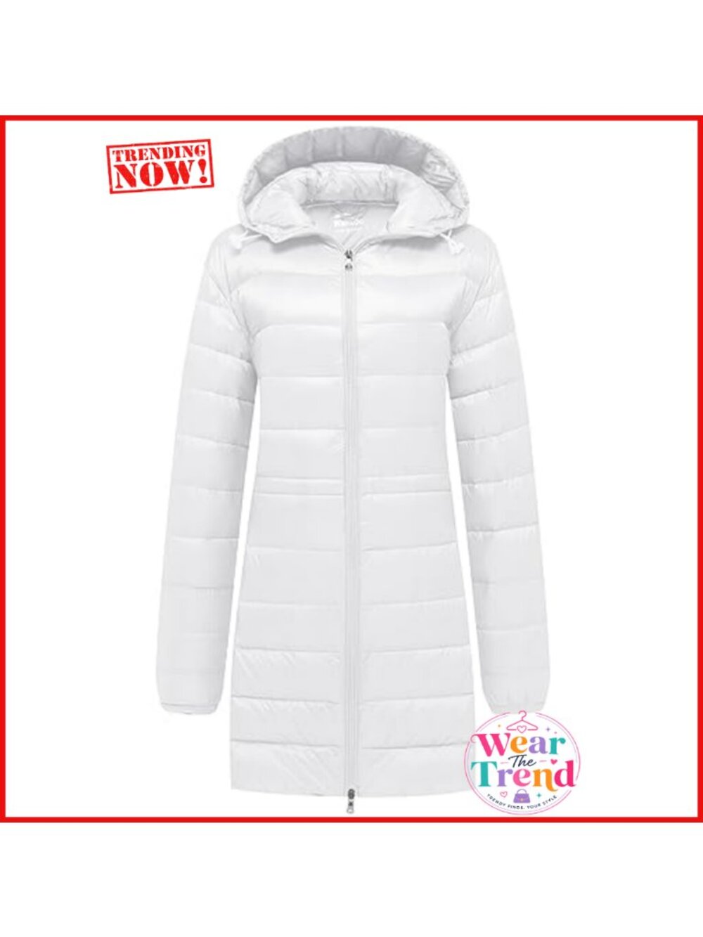 Women's Quilted Puffer Coat Hooded Lightweight Winter Jacket